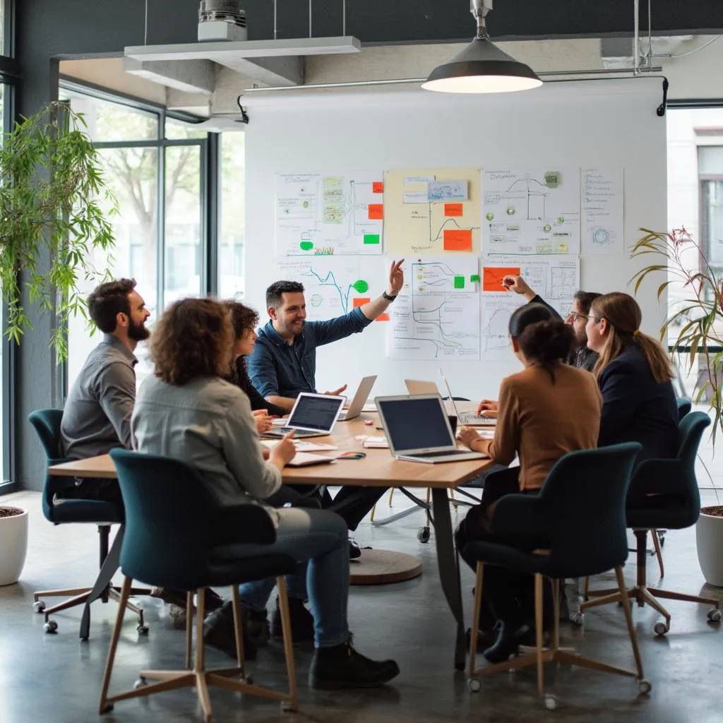 Equipo de ArgConsultPro en una sesión de brainstorming